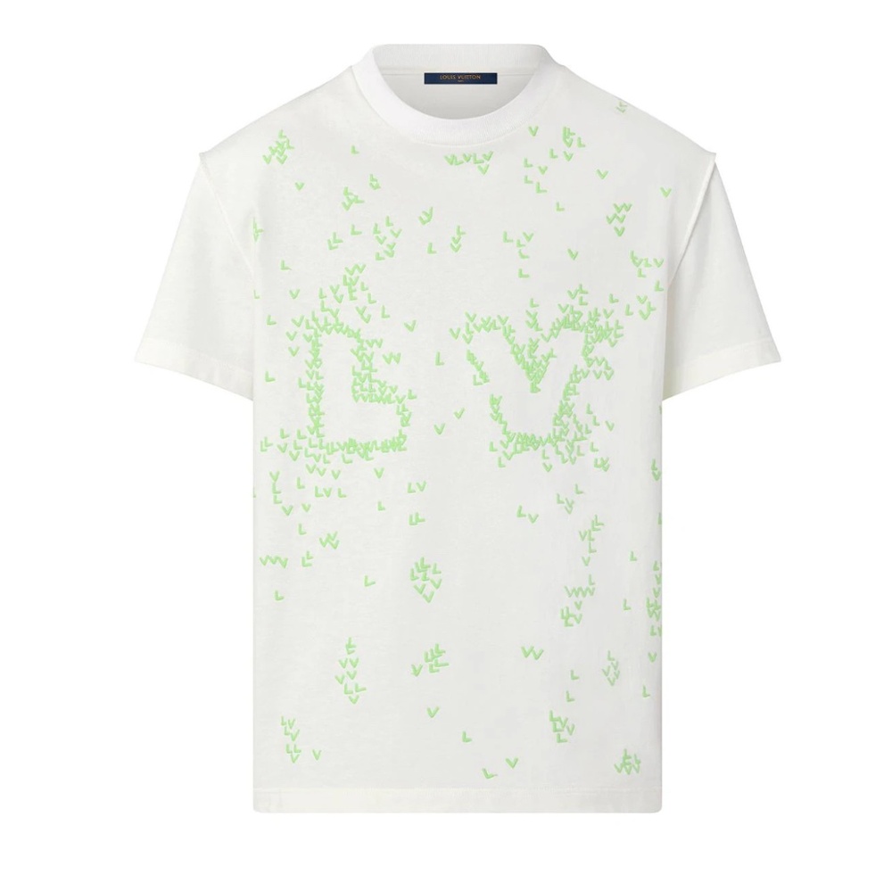 Louis Vuitton LV Spread Embroidery T-Shirt XXL Milk White/Green